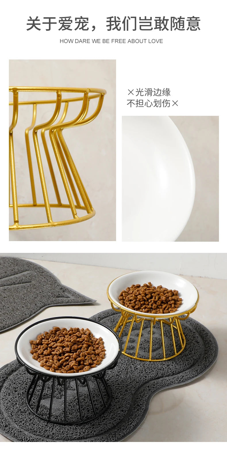 Gamelle surélevée en céramique pour chat et chien – bol alimentaire et abreuvoir design
