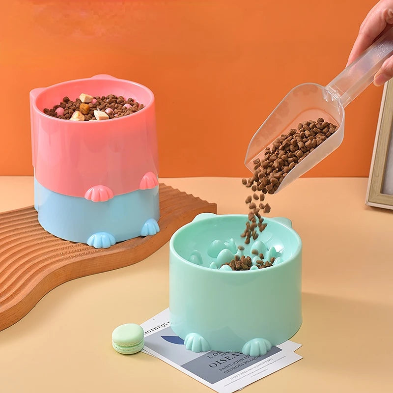 Gamelle anti-glouton pour chat et chien – bol alimentaire avec protection du cou, anti-étouffement et anti-stress