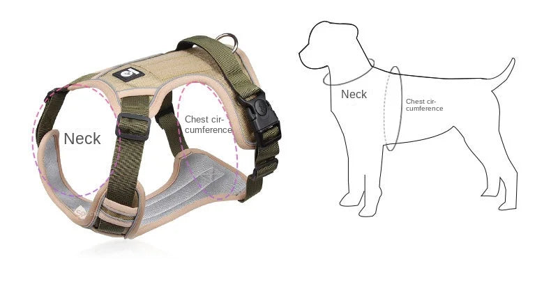 Harnais pour chien réfléchissant réglable – Harnais de selle sans traction pour la marche et l’entraînement, avec sangle de poitrine, adapté aux petits, moyens et grands chiens