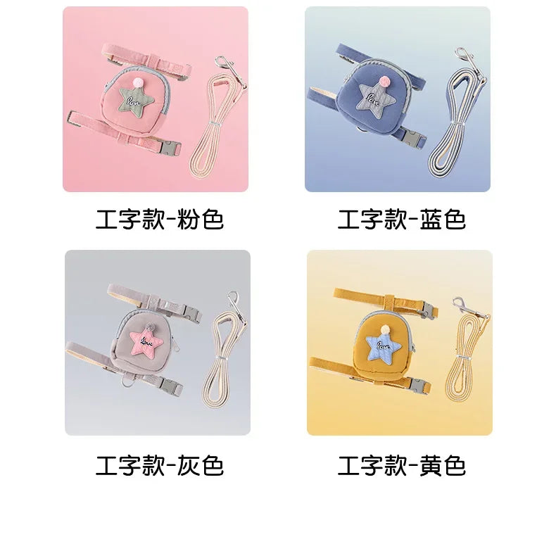 Harnais pour Chat avec Laisse et Sac à Dos – Accessoires pour Chats d’Extérieur