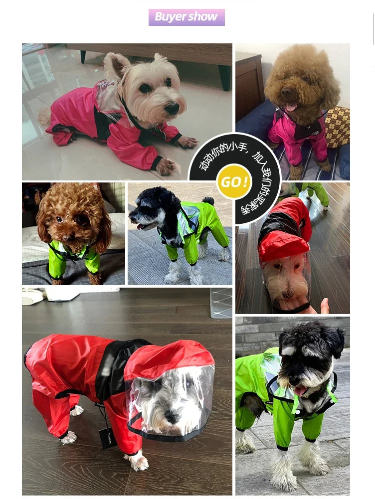 Manteau imperméable pour chien – combinaison légère, veste résistante à l’eau, idéale pour protéger votre chien sous la pluie.