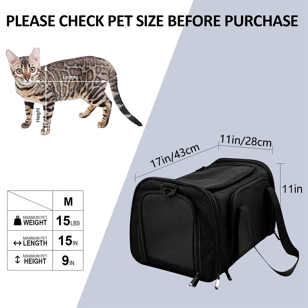 Sac de Transport pour Chiens & Chats – Sac à Dos Souple, Voyage & Avion