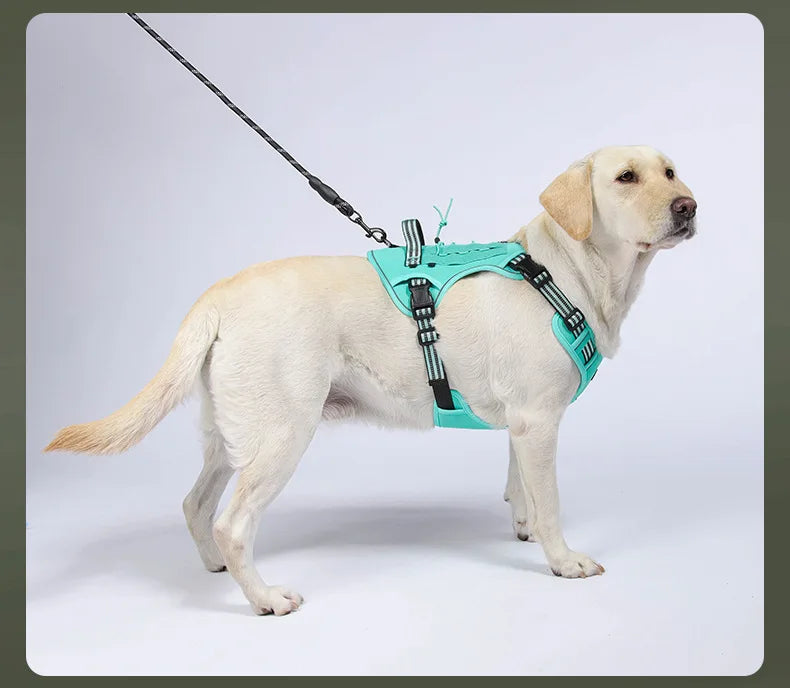 Harnais pour chien réfléchissant – Harnais tactique d’entraînement, anti-traction, réglable, sécurité et confort pour chiens moyens et grands