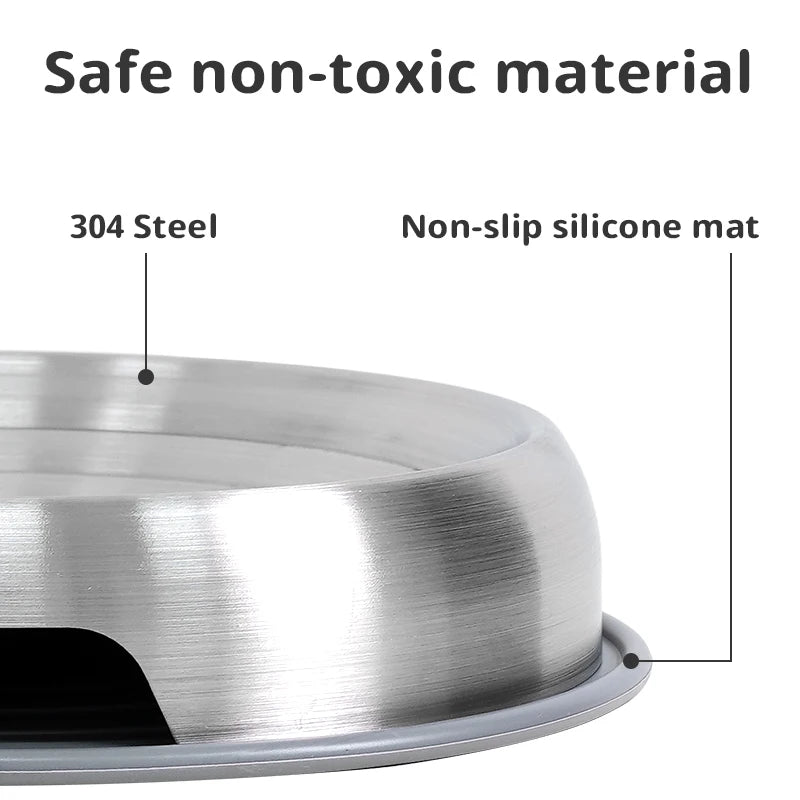 Gamelle Antidérapante en Acier Inoxydable 304 pour Animaux