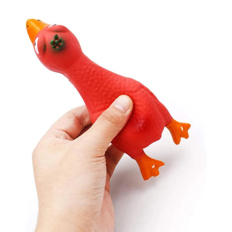 Jouet couineur pour chien – Poulet en caoutchouc souple et sûr, parfait pour chiots