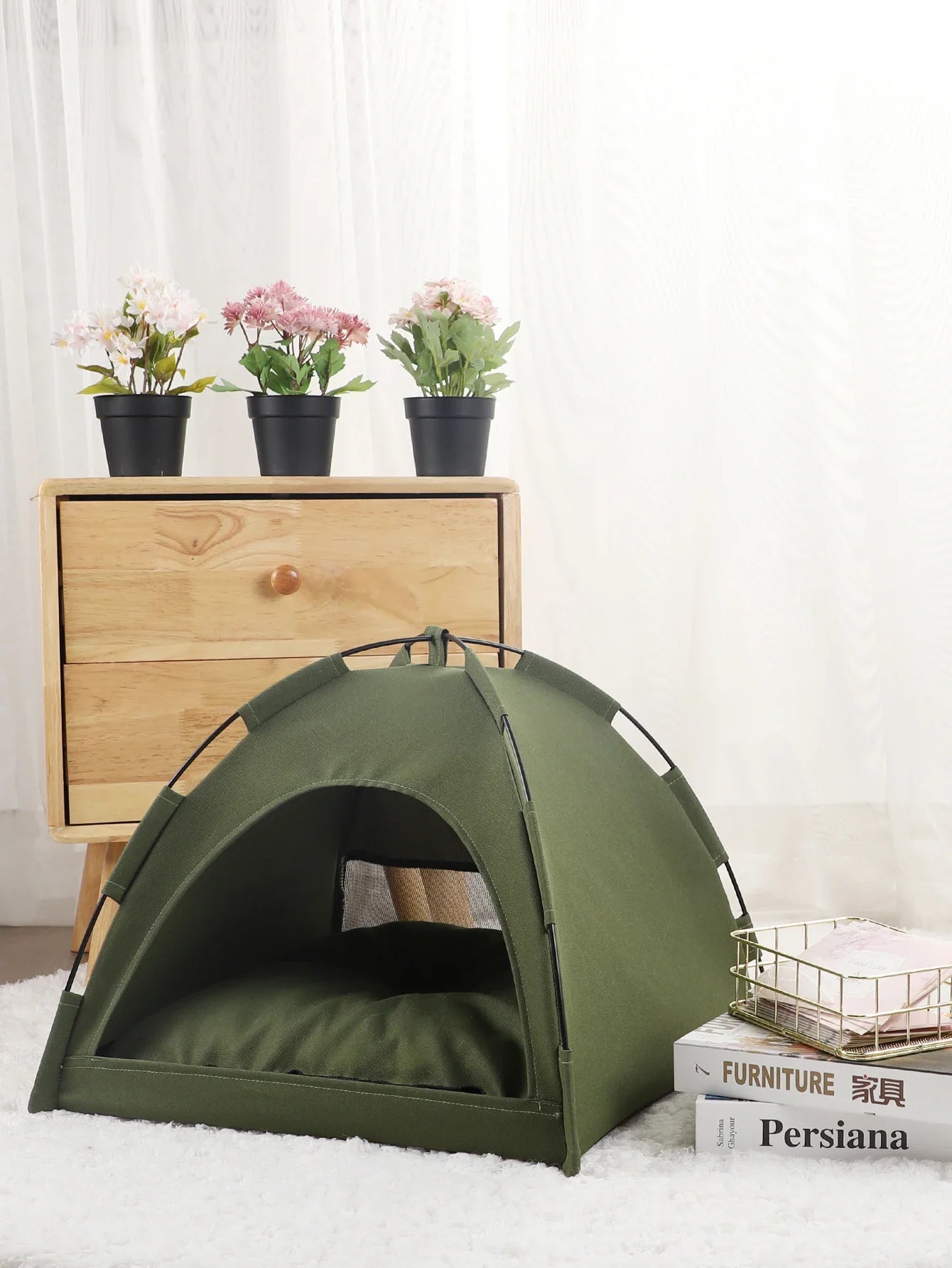 Tente lit pour chats avec coussin chaud