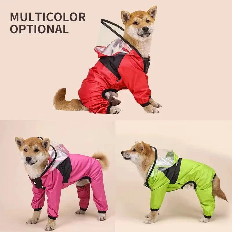 Manteau imperméable pour chien – combinaison légère, veste résistante à l’eau, idéale pour protéger votre chien sous la pluie.