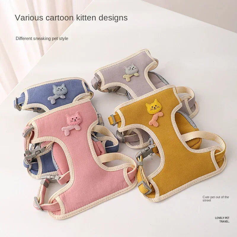 Harnais pour Chat avec Laisse et Sac à Dos – Accessoires pour Chats d’Extérieur
