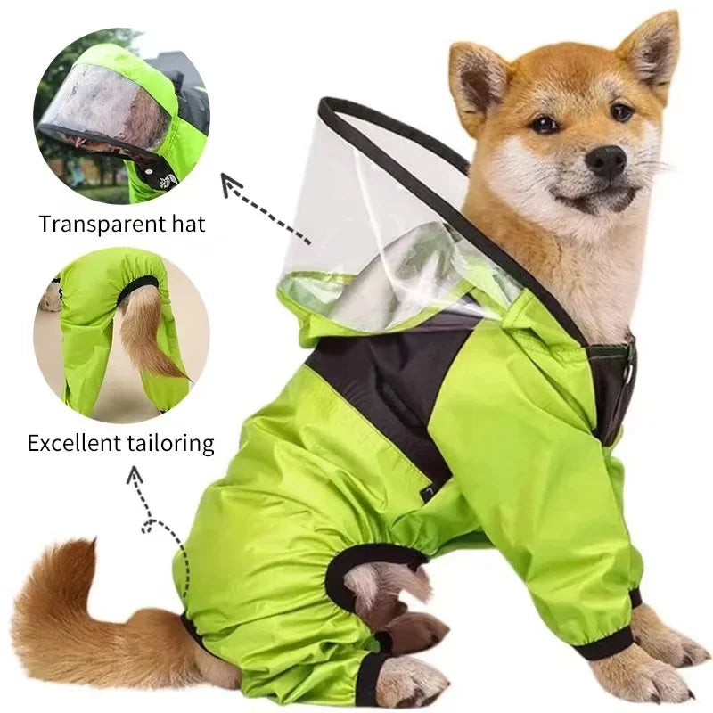 Manteau imperméable pour chien – combinaison légère, veste résistante à l’eau, idéale pour protéger votre chien sous la pluie.