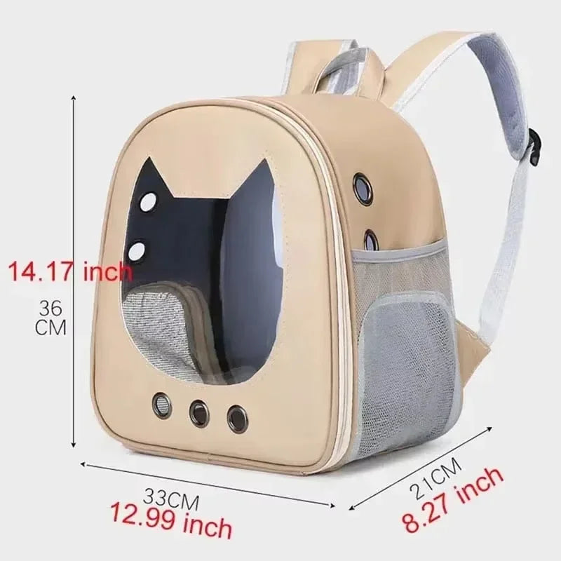 Sac de Transport Transparent pour Chats & Petits Chiens – Sac à Dos Respirant