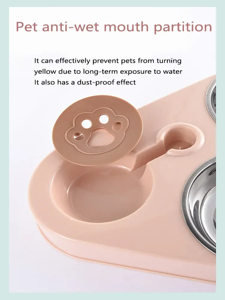 Distributeur automatique pour chien et chat – Double gamelle avec fontaine à eau