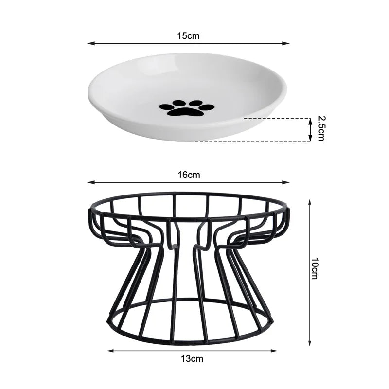 Gamelle surélevée en céramique pour chat et chien – bol alimentaire et abreuvoir design