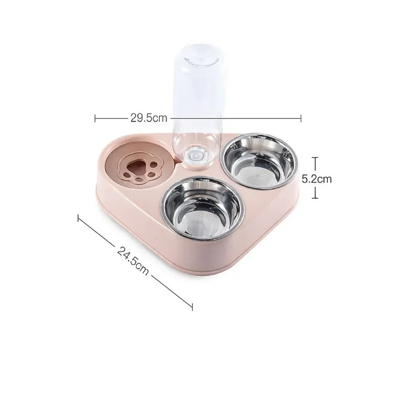 Distributeur automatique pour chien et chat – Double gamelle avec fontaine à eau