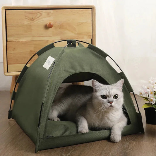 Tente lit pour chats avec coussin chaud