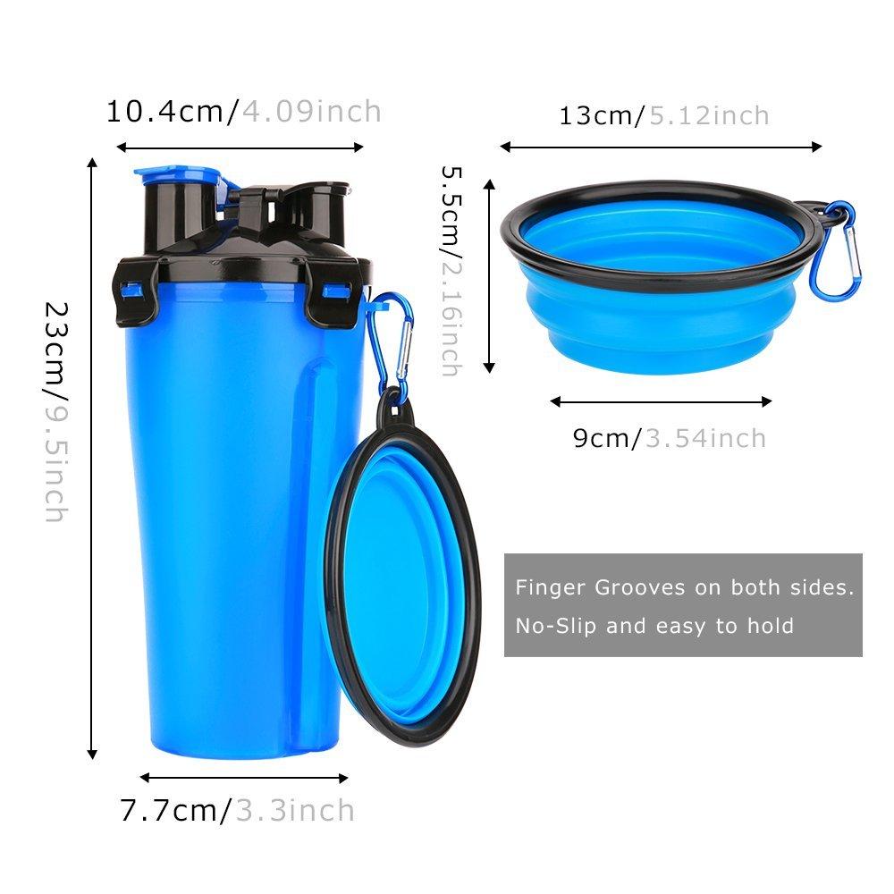 Bouteille d’eau 2 en 1 pour chiens avec bols – Hydratation et repas faciles en déplacement